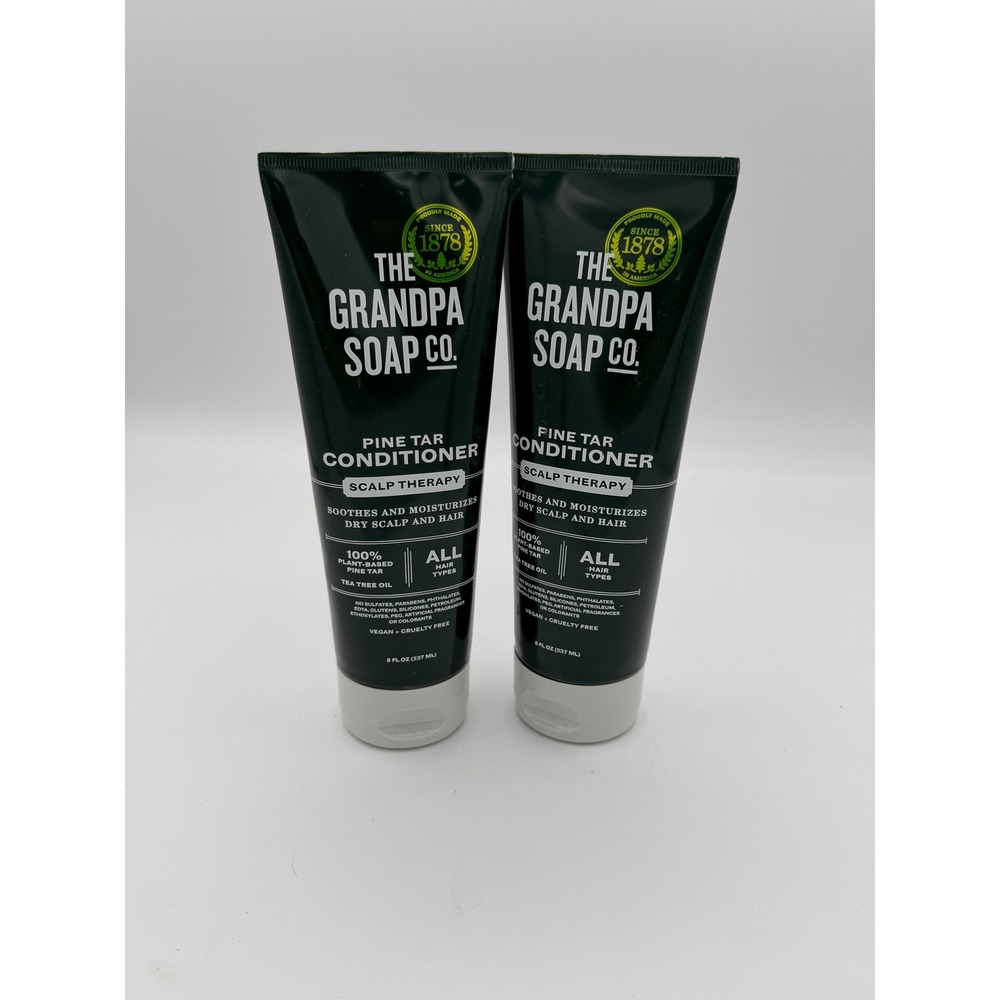 2 Pack The Grandpa Soap Co Pine Tar Conditioner Scalp Therapy 8oz Tea Tree Oil